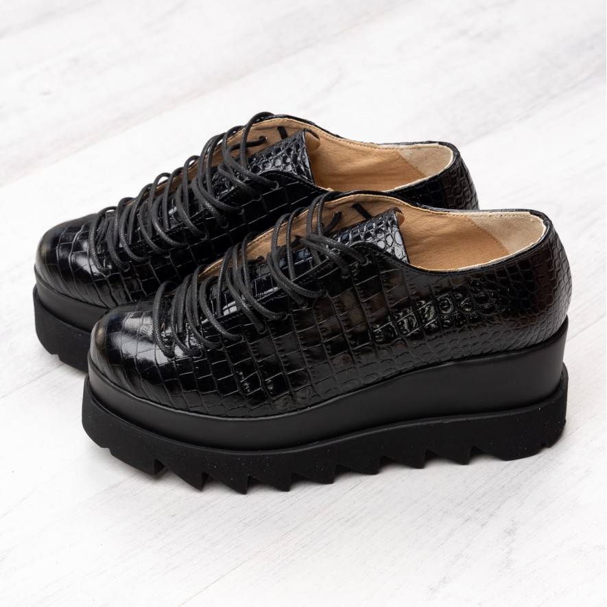 Pantofi - .Lyon - Croco Black